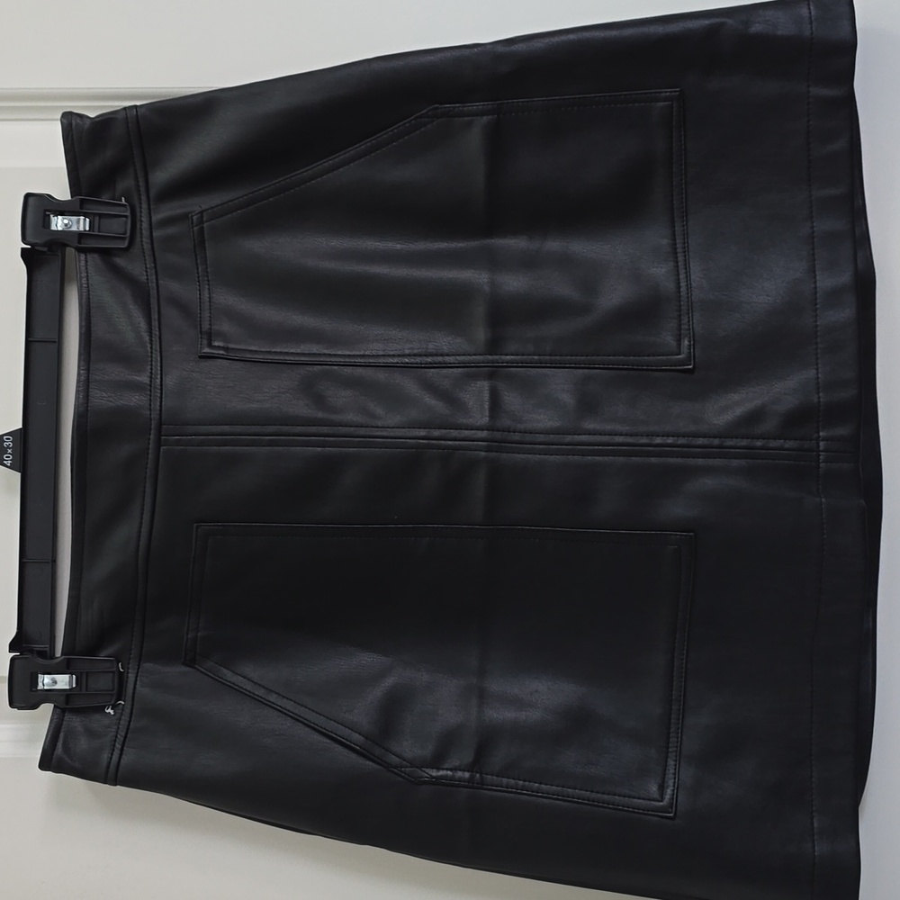 Loft faux leather a line skirt